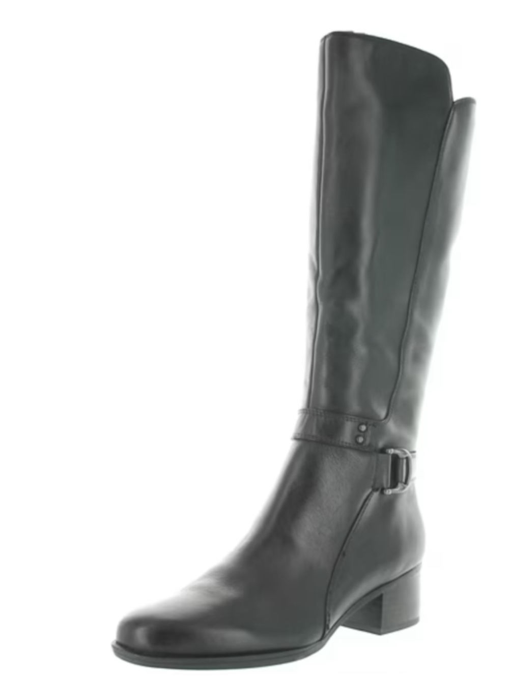 Naturalizer Womens Koka Leather Riding Knee-High Boots Black 7 Medium (B,M)